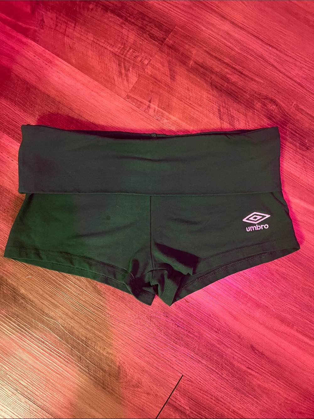Umbro Women’s Black Low-Rise Bike Shorts with Fold-Over Waist